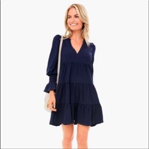 Tuckernuck Pomander Place Navy Blue Tiered Dress